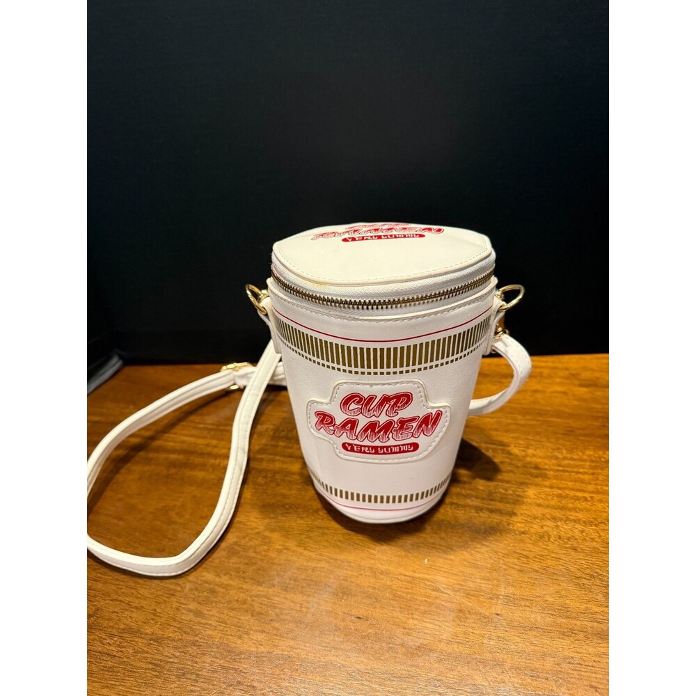 Cup Ramen Noodle Soup Crossbody Bag Handbag Purse Novelty Food Kawaii Y2K White